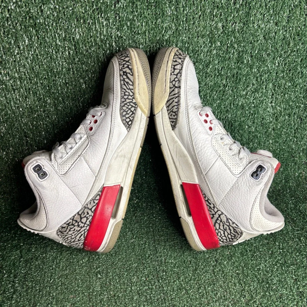 Jordan 3 Retro Katrina Hall of Fame Elephant Print Sneakers White Mens Size 10